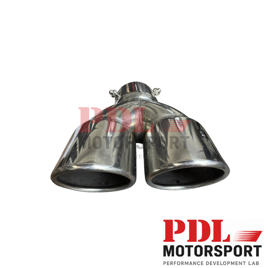 Embout Double Échappement Rond Inox – 76 mm PDL Motorsport