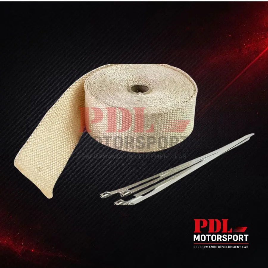 Bande Thermique Échappement 15m x 50mm + Colliers Inox PDL Motorsport